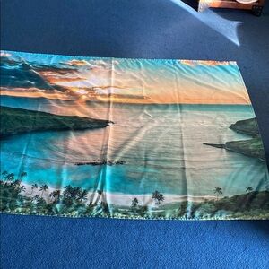 Summer Backdrop Tropical Beach 80x60 Background Blue Sea for Party & Birthdays